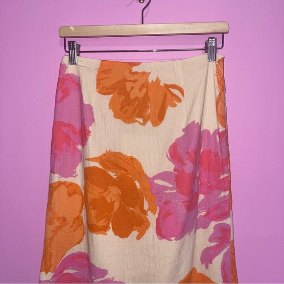 Sabo Bailee Midi Skirt Women's Size Medium Solstice Pink Floral A-Line NWT - Picture 4 of 15